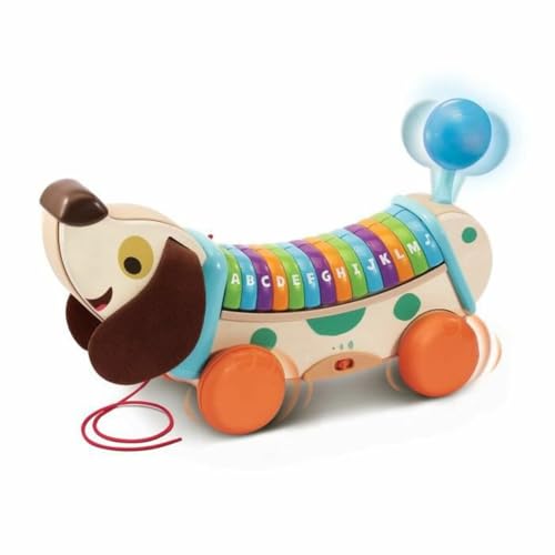 VTech - Mein Hund ABC interaktiv, musikalisches Ziehspielzeug, interaktiver Hund, teilweise aus Holz, Lernspiel Alphabet, lustiges Geschenk für Babys, Jungen und Mädchen, ab 1 Jahr – Inhalt auf VTech - Mein Hund ABC interaktiv, musikalisches Ziehspielzeug, interaktiver Hund, teilweise aus Holz, Lernspiel Alphabet, lustiges Geschenk für Babys, Jungen und Mädchen, ab 1 Jahr – Inhalt auf von Vtech