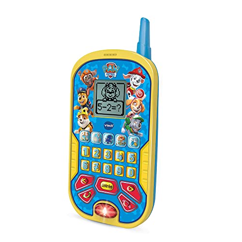 VTech Paw Patrol, Lern-Smartphone, Kinderhandy mit Hintergrundbeleuchtung, 4 Spiele, interaktives Spielzeug Paw Patrol, Geschenk für Kinder von 3 Jahren bis 7 Jahren – Inhalt in Französisch von Vtech