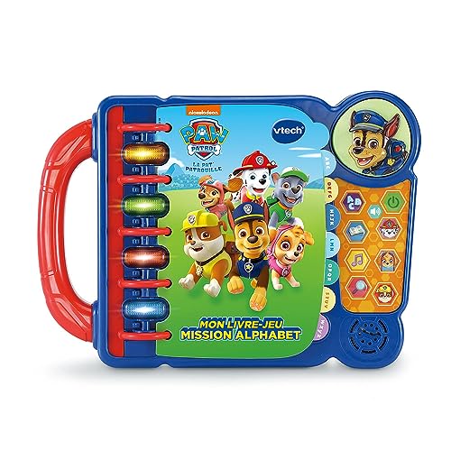 VTech Paw Patrol, Mein Spielbuch Mission Alphabet, Lernspiele, Sound- und Musikbuch, Spielzeug Paw Patrol, Geschenk für Kinder von 3 Jahren bis 7 Jahren – Inhalt in Französisch von Vtech