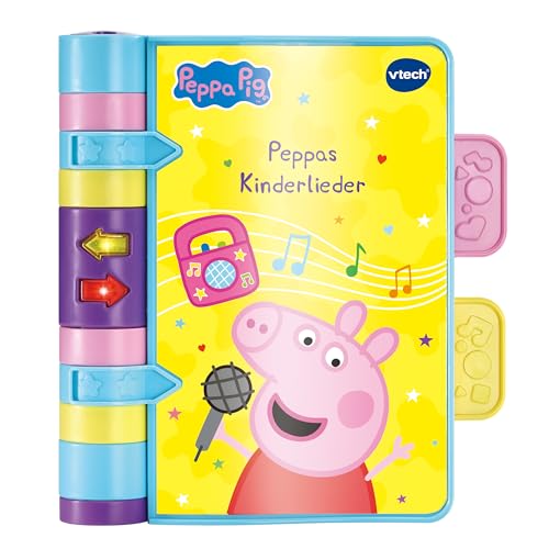 VTech Peppa Pig - Peppas Kinderlieder – Interaktives Lernspielbuch mit Musik und Peppas Originalstimme – Für Kinder von 2-5 Jahren von Vtech