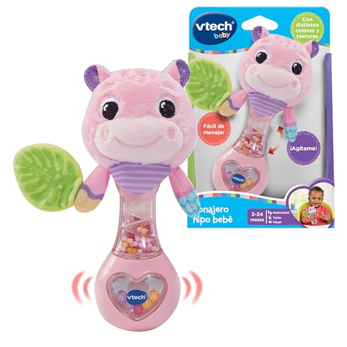 VTech Baby-Rassel, Rosa, ideal für kleine Hände, Knisterpapier, bewegliche Ohren, ohne elektronische Komponenten, Geschenk für Babys ab 3 Monaten, ESP-Version von Vtech