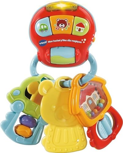 VTech - Mon Rassel P'tites Magische Schlüssel, Rassel für Babys, interaktiv, musikalisches Erwachen, Beißspielzeug, Geschenk zur Geburt, Baby ab 3 Monaten – Inhalt auf Französisch von Vtech