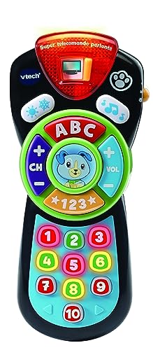 VTech Super sprechende Fernbedienung, interaktive Fernbedienung für Babys, Lernen Zahlen und Alphabet zusammen mit Scout, über 100 Lieder für Kinder, italienische Sprache, Batterien enthalten, 9-36 von Vtech