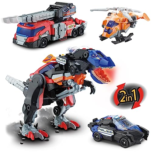 VTech Switch and Go Dinos 3-in-1 Super-T-Rex – Dino-Auto-Transformer – 2-in-1 Spielzeug mit Dinostimme, Geräusch- und Lichteffekten – Für Kinder von 3-8 Jahren von Vtech