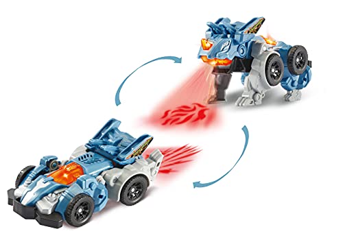 Vtech Switch and Go Dinos Fire-Mini-Triceratops – Dino-Auto-Transformer – 2in1 Spielzeug mit Dinostimme, Geräusch- und Lichteffekten – Für Kinder von 3-8 Jahren von Vtech