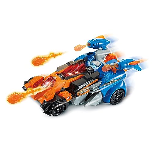 VTech - Switch & Go Dinos Combo, Dinosaurier Super Spino-Dactyl 2-in-1, Spinosaurus, Pterodaktyl, Kampfauto, Feuerkugelschießen, Geschenk für Kinder ab 4 Jahren – Inhalt in französischer Sprache von Vtech