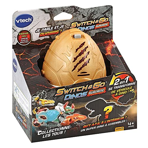 VTech Switch & Go Dinos Surprise, Dinosaurier-Ei, umwandelbares Klangspielzeug, Bauspiel, 8 Modelle zum Sammeln, Geschenk für Kinder ab 4 Jahren – Inhalt in Französisch VTech Switch & Go Dinos Surprise, Dinosaurier-Ei, umwandelbares Klangspielzeug, Bauspiel, 8 Modelle zum Sammeln, Geschenk für Kinder ab 4 Jahren – Inhalt in Französisch von Vtech
