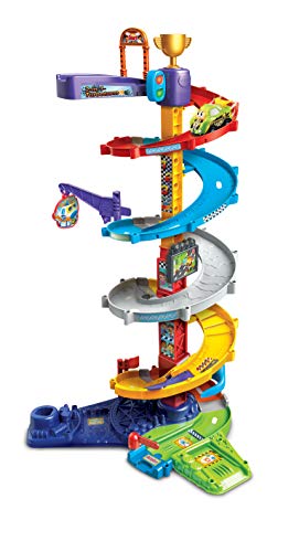 Vtech TUT TUT Baby Flitzer - 2-in-1 Turboturm - Großes Turm-Spielset mit 2 Aufbaumöglichkeiten, Turborenner, Weichen, Falltür U.V.M - Für Kinder von 1-5 Jahren, Mehrfarbig von Vtech