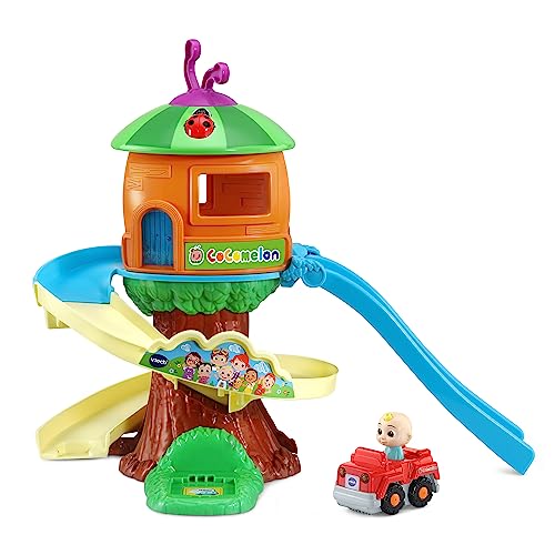 VTech Tut Tut Baby Flitzer - CoComelon JJs Baumhaus Schienenset – Mit JJs Geländewagen, magischen Sensoren, Musik, spannenden Sätzen und Geräuschen – Für Kinder von 1,5-5 Jahren von Vtech