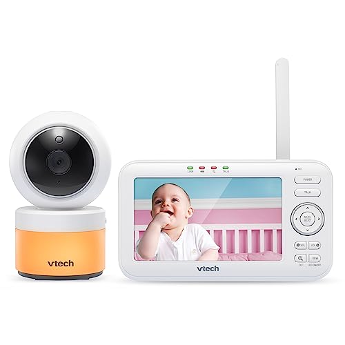 VTech VTech-BM5463 VTech-BM5463-Babyphone Video Lightshow Projektion und Nachtlicht-FR-Version Babyphone, Nein, weiß, 5" LCD von Vtech