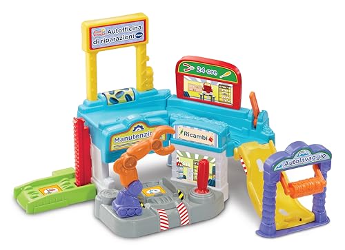 VTech Vroom Vroom Go – Reparatur-Werkstatt, Rennbahn mit multifunktionaler Garage, Roboter-Arm, inklusive 1 Fahrzeug, 3 magische Zonen, italienische Sprache, Batterien im Lieferumfang enthalten, 1-5 VTech Vroom Vroom Go – Reparatur-Werkstatt, Rennbahn mit multifunktionaler Garage, Roboter-Arm, inklusive 1 Fahrzeug, 3 magische Zonen, italienische Sprache, Batterien im Lieferumfang enthalten, 1-5 von Vtech