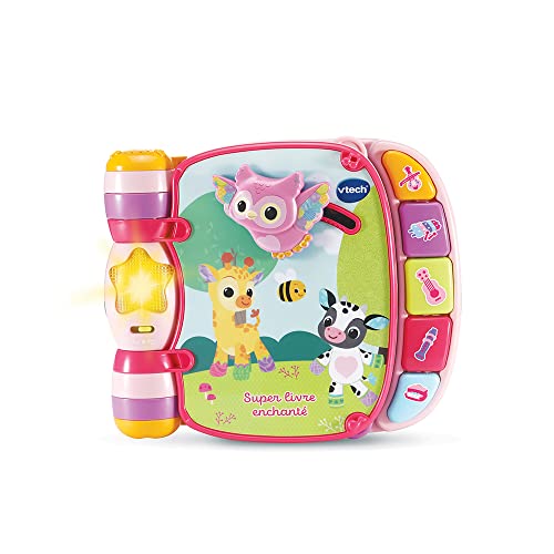 VTech Super Buch Verzaubert des Baby Loulous Rosa, interaktives Babybuch – 6/36 Monate – Version FR von Vtech