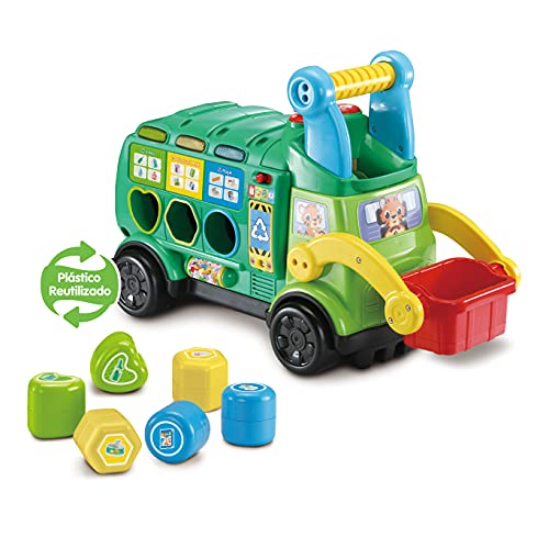 VTech - Recycling-LKW, umweltfreundliches Spielzeug für Kinder + 18 Monate, Recycling-Lernen, Montage aus recyceltem Kunststoff - ESP-Version (3480-541822) von Vtech