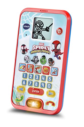 VTech Spidey and His Amazing Friends - Spidey Learning Phone, Official Spidey Toy, Interactive Role Play Phone, Toy Phone with Games & Numbers, Educational Gift for Ages 3 4 5 Years English Version von Vtech