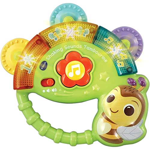 VTech Baby Schüttelgeräusche Tamburin Sensorisches Spielzeug mit Lichtern Musik Farben Interaktives Geschenk für Jungen Mädchen 3 6 9 12 24 Monate Englische Version von Vtech