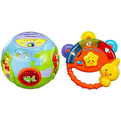 Vtech 80-106104 - Winnie Puuhs Bunte Lernkugel & 80-117604 - Musikspaß Tamburin von Vtech