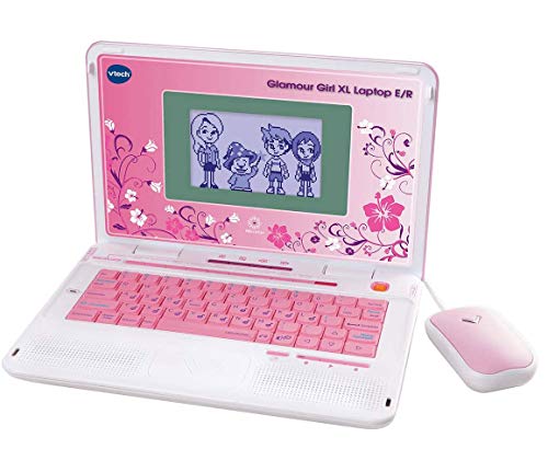 Vtech Glamour Girl XL Laptop E/R - Lerncomputer mit 240 Lernspielen zum Lernen von Fremdsprachen, Mathematik, Wissenschaften u. v. m. - Für Kinder von 7-9 Jahren von Vtech