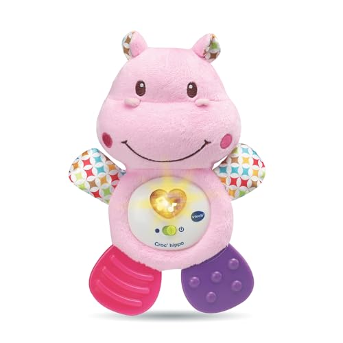 Vtech 80-502555 Krokodil-Nilpferd-Babyspielzeug, Rassel, Pink von Vtech