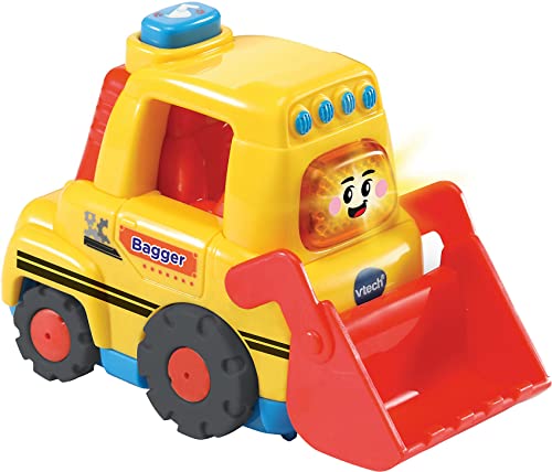 Vtech TUT TUT Baby Flitzer - Bagger – Spielzeugauto mit Musik, aufleuchtender Taste, spannenden Sätzen und Geräuschen – Für Kinder von 1-5 Jahren von VTech Baby