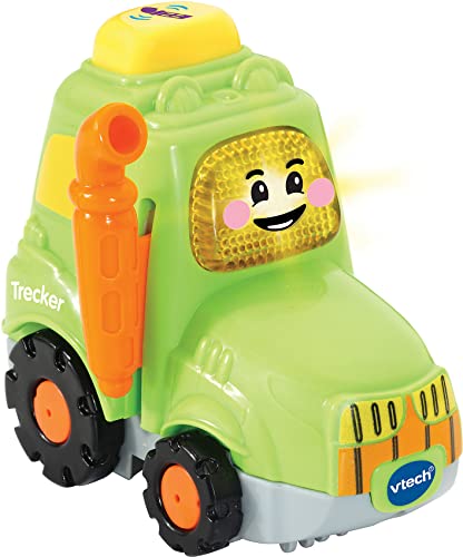 VTech Tut Tut Baby Flitzer - Trecker – Spielzeugauto mit Musik, aufleuchtender Taste, spannenden Sätzen und Geräuschen – Für Kinder von 1-5 Jahren, Grün/Orange/Gelb von Vtech