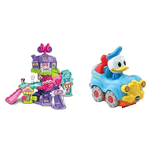 Vtech 80-521804 TUT TUT Baby Flitzer - Minnies Einkaufsabenteuer, Babyautos, Mehrfarbig & 80-511504 TUT Baby Donalds Gelaendewagen Flitzer Fahrzeuge Babyauto, Multicolour von Vtech