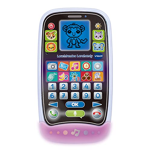 VTech Leuchtendes Lernhandy – Lerntelefon mit niedlichen Tierfreunden, spannenden Lernspielen, Liedern und Melodien – Für Kinder von 3-6 Jahren, White, Light Blue von Vtech