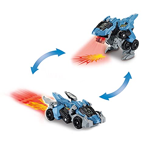 VTech Switch and Go Dinos Fire-Velociraptor – Dino-Auto-Transformer – 2in1 Spielzeug mit LCD-Display, Dinostimme, Geräusch- und Lichteffekten – Für Kinder von 3-8 Jahren von Vtech