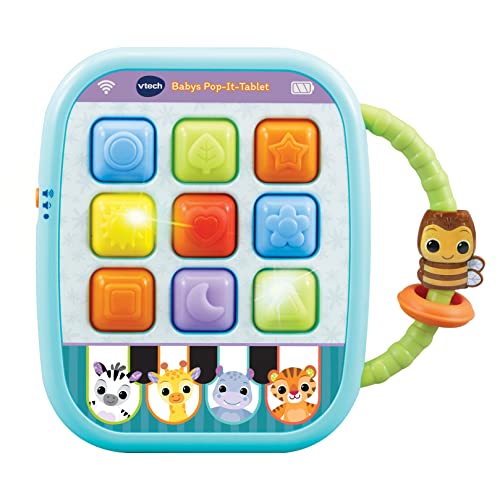 VTech Baby - Babys Pop-It-Tablet – Kunterbuntes Baby-Tablet mit Lerninhalten zu Formen, Farben und Tieren – Für Kinder von 6-36 Monaten, Schwarz von Vtech