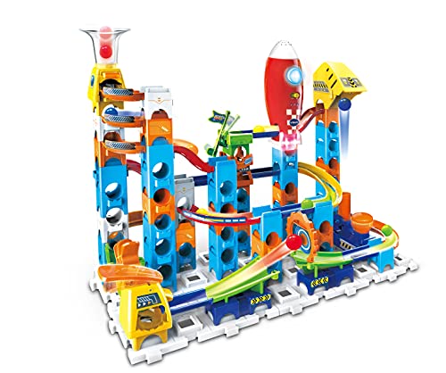 Vtech Marble Rush - Rocket Set M100 E – Interaktive Murmelbahn mit spannenden Bahnelementen, verschiedenen Aufbaumöglichkeiten und Licht- und Soundeffekten – Für Kinder von 4-12 Jahren von Vtech