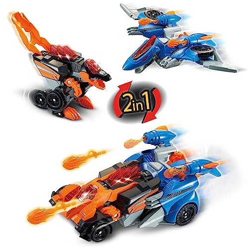 VTech Switch and Go Dinos Spinosaurus und Pterodaktylus – Dino-Auto-Transformer – 2-in-1 Spielzeug mit Dinostimme, Geräusch- und Lichteffekten – Für Kinder von 3-8 Jahren von Vtech