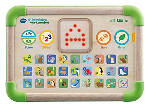 Vtech Baby Interaktives Holz-Lerntablet – Umweltfreundliches Kindertablet aus FSC®-zertifiziertem Holz – Leuchtende Touch-Oberfläche und Verschiedene Spielmodi – Für Kinder von 1-4 Jahren von VTech Baby