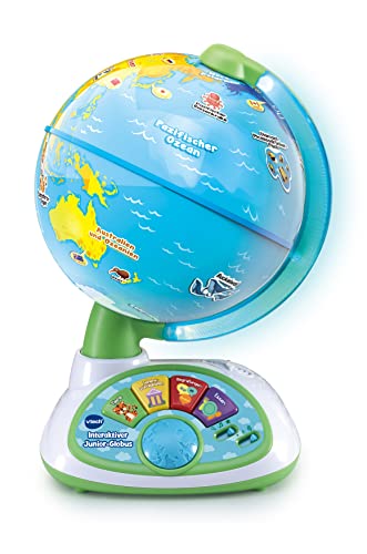 VTech Interaktiver Junior-Globus – Leuchtender Kinderglobus mit 48 Touch-Punkten, 3 Spielmodi und Musik – Für Kinder von 3-6 Jahren, bunt von Vtech