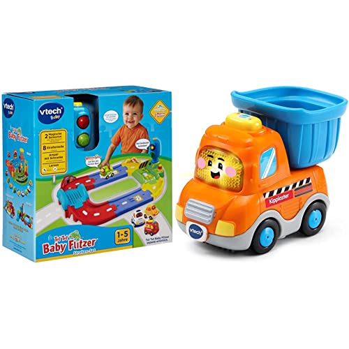 Vtech Baby 80-127804 - TUT TUT Baby Flitzer - Straßen-Set & 80-517304 TUT TUT Baby Flitzer - Kipplaster, Babyautos, Mehrfarbig von Vtech