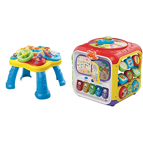 Vtech Baby Abenteuer Spieltisch Bunter Babyspieltisch mit 6 Spielfeldern und interaktiven Elementen & VTech Baby Entdeckerwürfel – Interaktiver Spielwürfel mit Musik, Formen und beweglichen Elementen Vtech Baby Abenteuer Spieltisch Bunter Babyspieltisch mit 6 Spielfeldern und interaktiven Elementen & VTech Baby Entdeckerwürfel – Interaktiver Spielwürfel mit Musik, Formen und beweglichen Elementen von Vtech