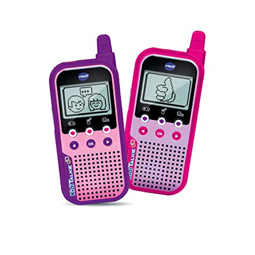 Vtech Kidi Talkie Rosa – Walkie-Talkie für Kinder mit Display und Spielen, elektronisches Lernspielzeug – französische Version von Vtech