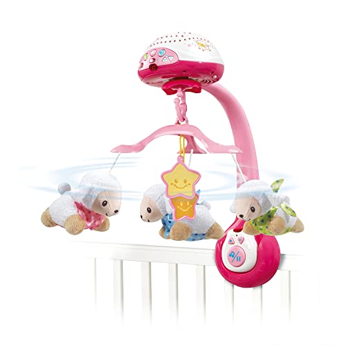 VTech Lumi Compte-Moutons Rose Mobile, 503355, Rosa / Weiß (Französisches Audio) von Vtech