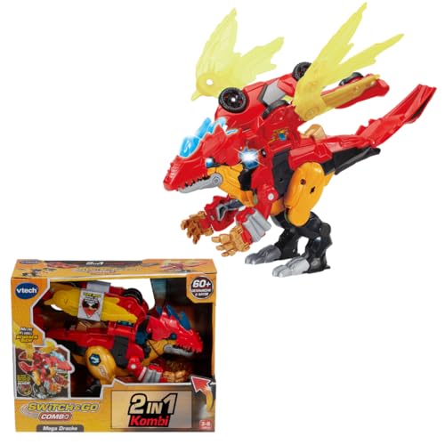 Vtech - Switch & Go - Combo Mega Drache - 2-in-1 Spielzeug T-Rex & Rennwagen, verwandelt Sich in Mega-Drachen, interaktiv mit Licht, Sound & über 60 Sätzen, ab 3 Jahren Vtech - Switch & Go - Combo Mega Drache - 2-in-1 Spielzeug T-Rex & Rennwagen, verwandelt Sich in Mega-Drachen, interaktiv mit Licht, Sound & über 60 Sätzen, ab 3 Jahren von Vtech