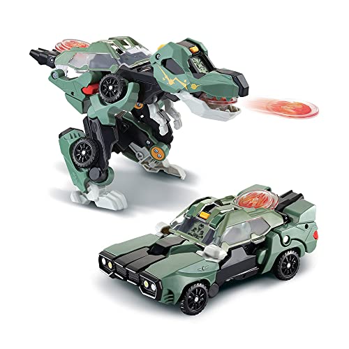 VTech Switch&Go Dinos Sport der T-Rex-Sportwagen, Dinosaurier, der Sich in EIN Fahrzeug verwandelt, Spielzeug für Kinder von 3-8 Jahren, ESP-Version von Vtech