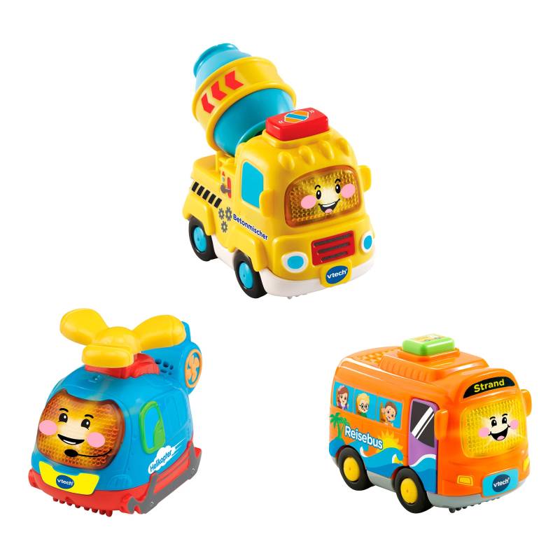 Vtech Tut Tut Baby Flitzer Fahrzeuge 3er Set (Reisebus, Helikopter, Betonmischer) von Vtech