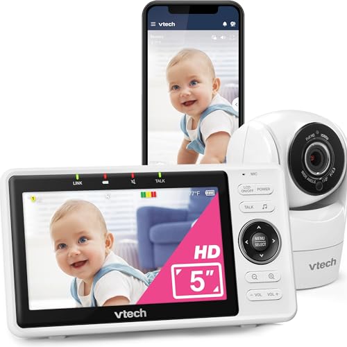 Vtech VM901-1W WiFi Camera, Smart Baby Monitor with 5 Inch HD Display, 1080P Tilt/Swivel Camera and App, 120° Wide Angle View, Works iOS, Android Vtech VM901-1W WiFi Camera, Smart Baby Monitor with 5 Inch HD Display, 1080P Tilt/Swivel Camera and App, 120° Wide Angle View, Works iOS, Android von Vtech