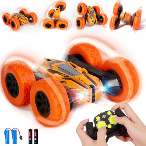 Vubkkty Ferngesteuertes Auto für Kinder 4WD Ferngesteuertes Auto 2.4Ghz Wasserdicht RC Stunt Auto 360°Roating All Terrain Stunt Ferngesteuertes Auto Spielzeug für Jungen 6 7 8 9 10 Jahre von Vubkkty