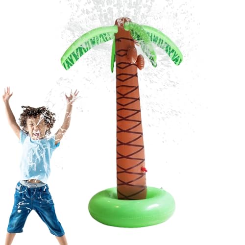 Vuggdt Aufblasbarer Palmen-Sprinkler für Kinder, Hawaii- , Kokosnussbaum für Rasensprinkler, aufblasbarer Palmen-Hinterhof-Sprinkler für Strand, Geburtstag, Mottoparty-Dekorationen von Vuggdt