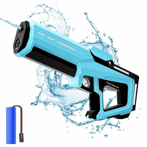 ﻿ Elektrische Wasserpistole mit Automatischer Wasseraufnahme,300ML 2 in 1 Elektrisch Wasserspritzpistole,Wasserpistole Elektrisch Erwachsene,Spritzpistole Wasser Elektrisch für Kinder (Blau) von Vulaop