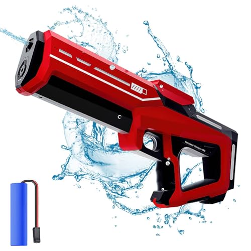 ﻿ Elektrische Wasserpistole mit Automatischer Wasseraufnahme,300ML 2 in 1 Elektrisch Wasserspritzpistole,Wasserpistole Elektrisch Erwachsene,Spritzpistole Wasser Elektrisch für Kinder (Rot) von Vulaop