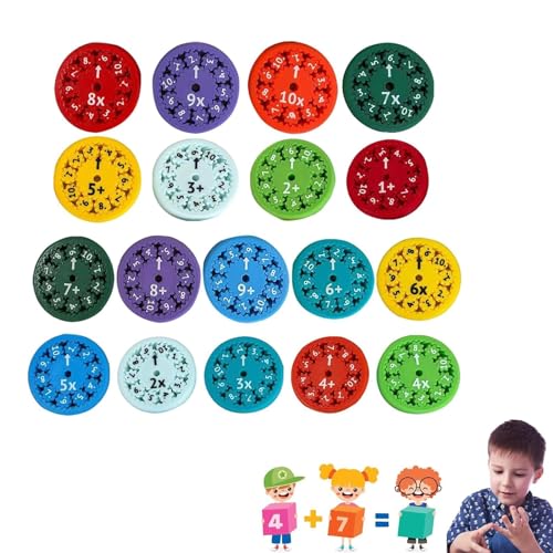 Mathe Fidgets Spinners,Mathe Fakten Spinner Fidget Toys,Lernspielzeug Stressabbau Additions,Subtraktions,Multiplikations und Divisions (18pcs) von Vulaop