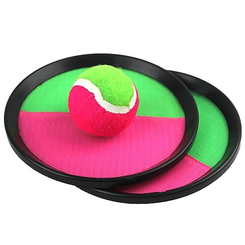 Vulevirtue 2 Pcs Klettballspiel Catch Ball Set,Klettballspiel Für Kinder Klettballspiel Mit 2 Klett Ball Paddle Und 1 Klettball Für Wasserdicht Outdoor Gartenspiele Spielzeug Kinder von Vulevirtue