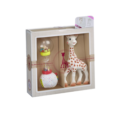 VULLI Sophie la girafe® Willkommensgruß Set Nr. 4 Sophie la girafe® + Rassel von Vulli