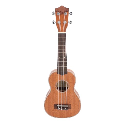 21-Zoll-Ukulele, Holz-Ukulele, Tragbare Ukulele, 4 Saiten, Mini für Anfänger, Profis, mit Griffbrett und Brücke, Selbstklebender Kunststoffoberseite, Leicht zu Erlernende und zu von Vvikizy