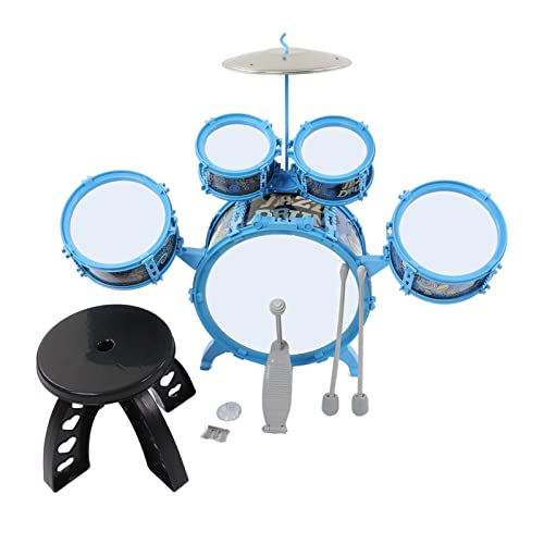 Drum Set für , Plastikkinder Drum Set Jazz Drum Kit Übung Drum Kit mit Großen Kleinen Drum Cymbals Stuhl Musikinstrumente Drum Toy für Musik Lernen Anfänger und Mädchen von Vvikizy