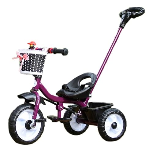 Kinder-Dreirad, Balance-Trike, Klappbare Pedale, Verstellbarer Schiebegriff, Richtungskontrolle, Kleinkind-Fahrrad (Lila) von Vvikizy